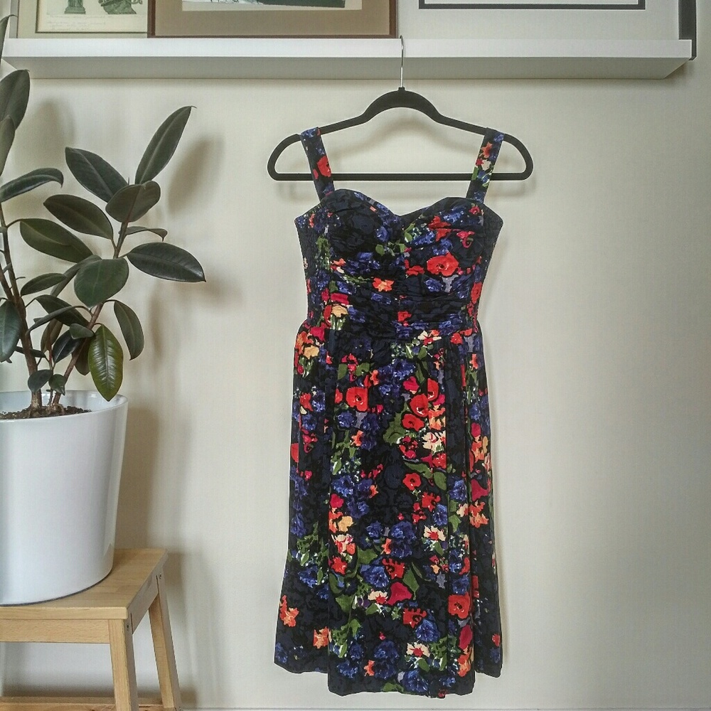 Anthropologie Floral Corduroy Dress - 10